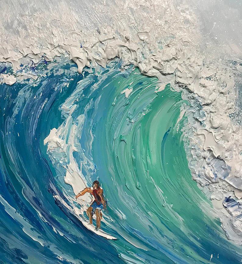 サーフィン スポーツ Blue Waves by Palette Knife の詳細油絵